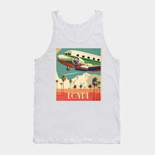 Egypt Plane Vintage Travel Art Poster Tank Top